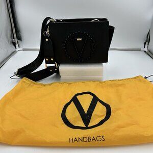 VALENTINO By MARIO VALENTINO Kiki Rock Studded Leather Shoulder Bag Black